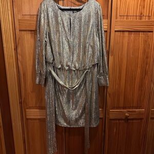 Vince Camuto Shimmering Gold Long Sleeve Dress